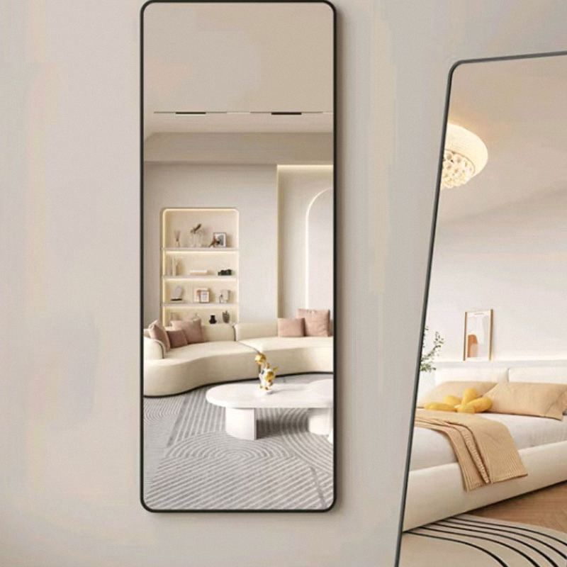 Adjustable Floor Mirror Full Length - 180° Tilt Standing Mirror for Bedroom & Living Room, Modern Frameless Design, Safety Glass - Home Decor