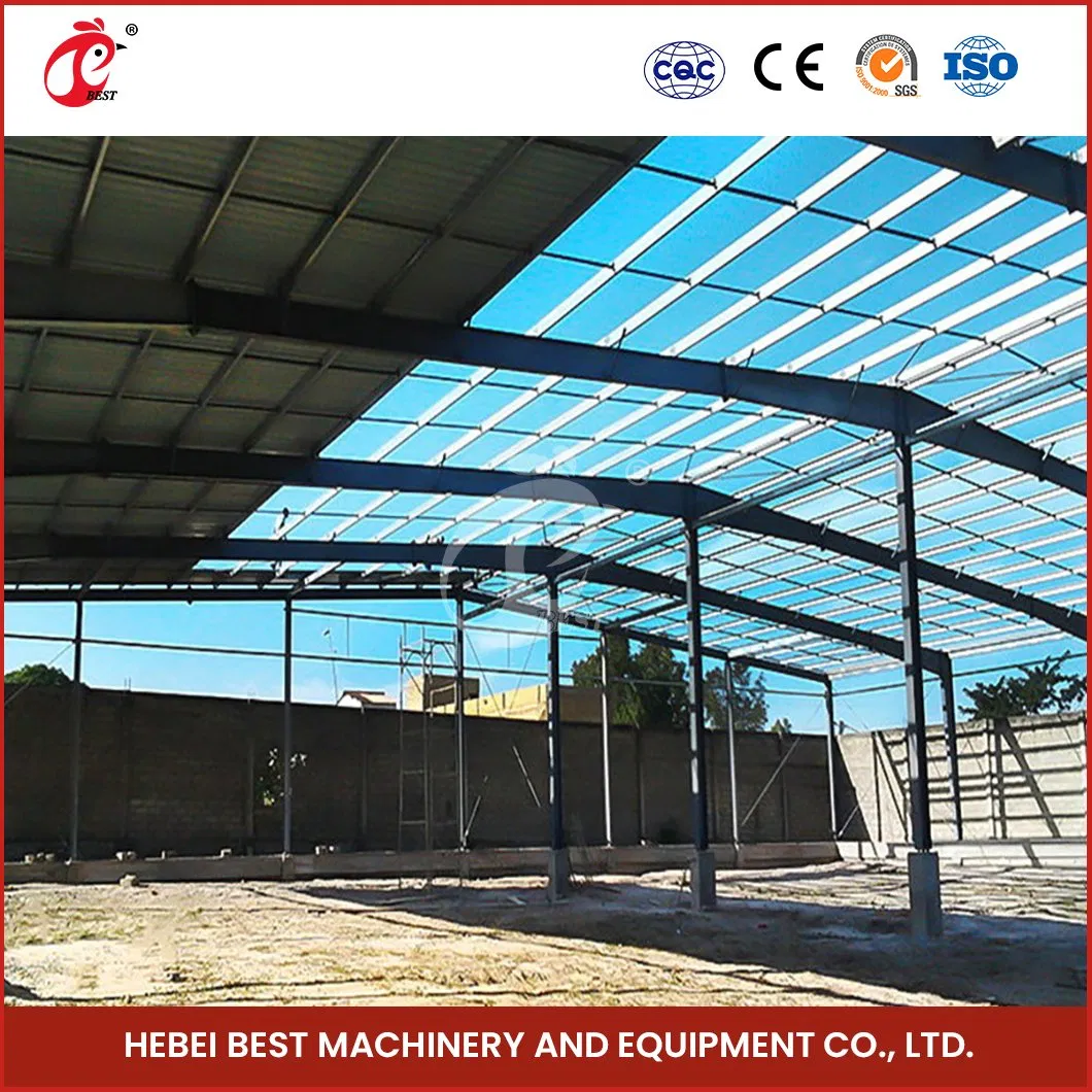 Bestchickencage Steel Poultry House China Economic Prefab Poultry House Manufacturing OEM Customized Light Weight Prefabricated Steel Poultry House