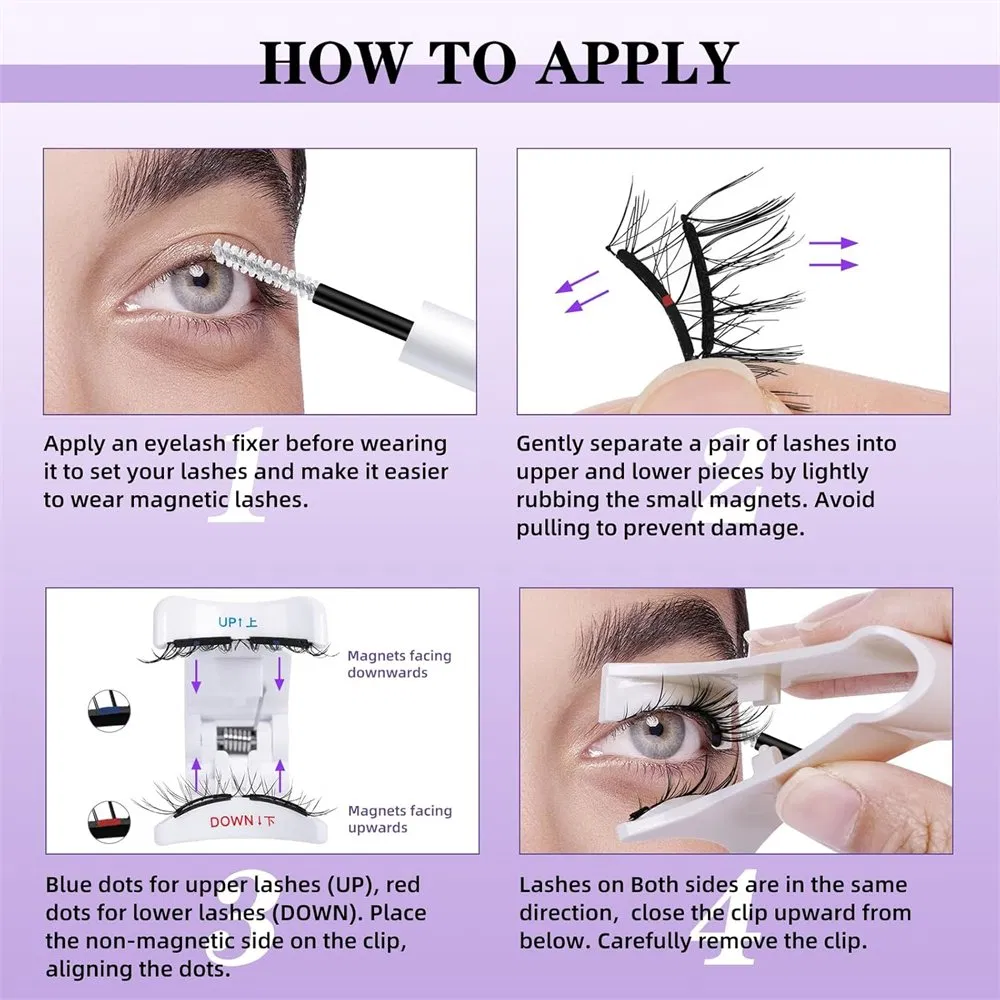 Magnetic Eyelashes with Applicator Soft Magnetic Eyelashes Natural Look Eyelashes Magnetics Lashes No Glue Needed Waterproof