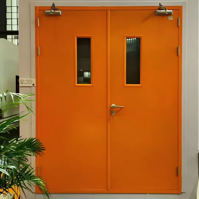 Protective Steel School Gate Fire Resistant Stairwell Safety Steel Door with Panic Bar