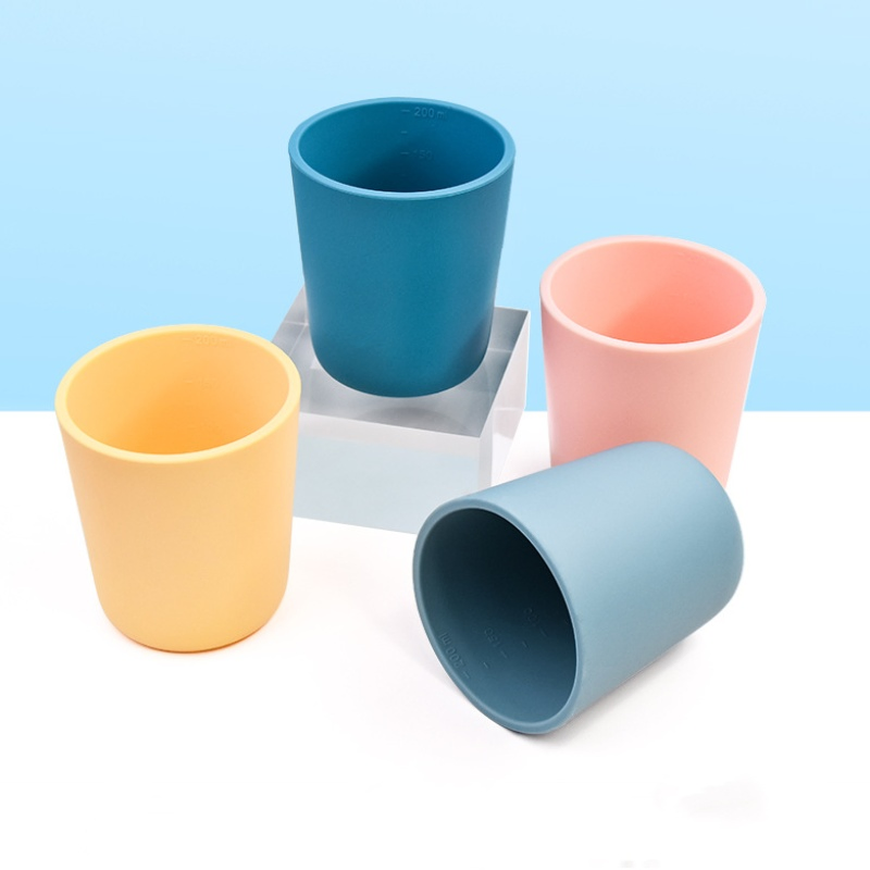 Portable BPA Free Unbreakable Baby Training Cups Safe FDA Silicone Drinking Cup