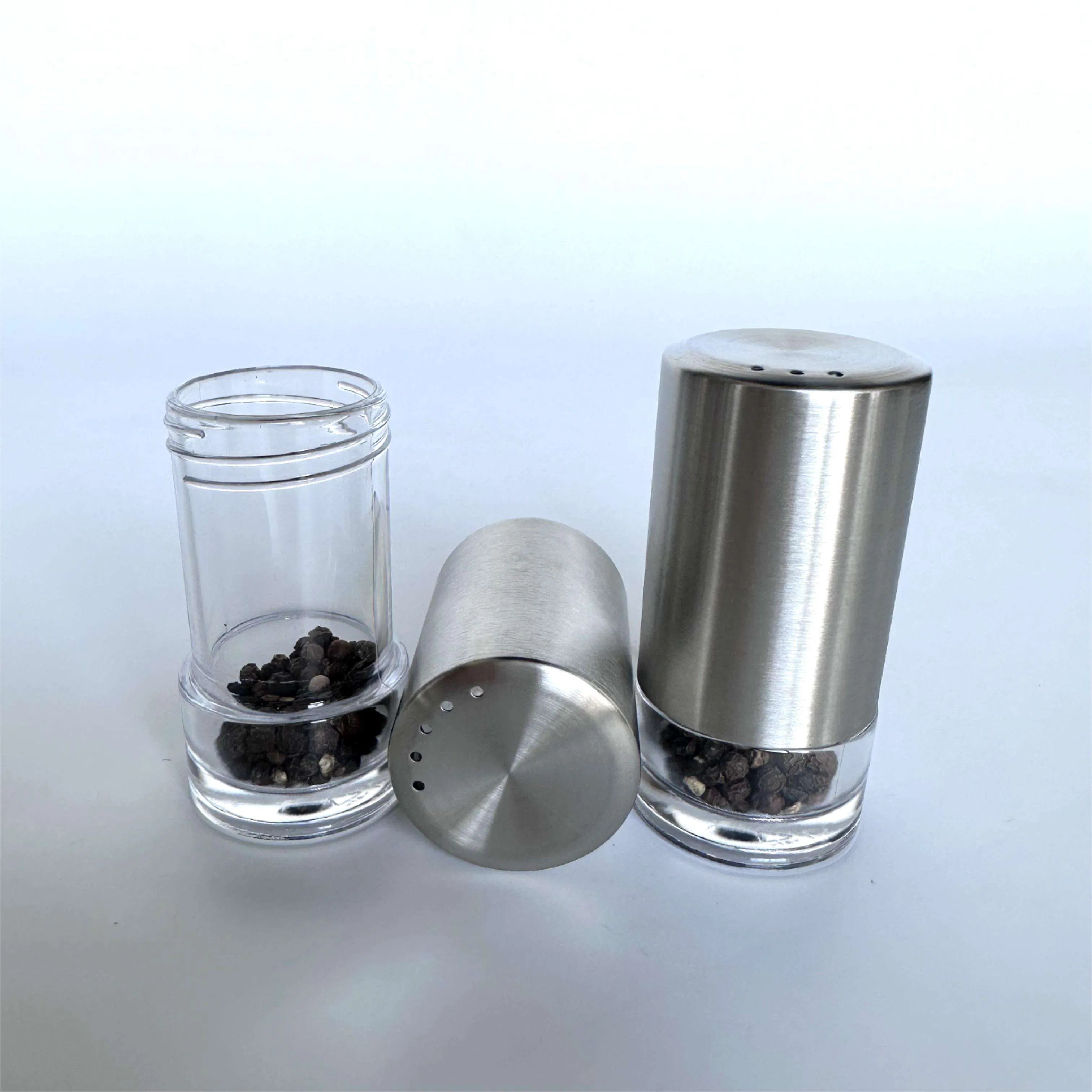 Wholesale Mini Spice Shaker Bottle Unique Custom Stainless Steel Salt and Pepper Shakers Set