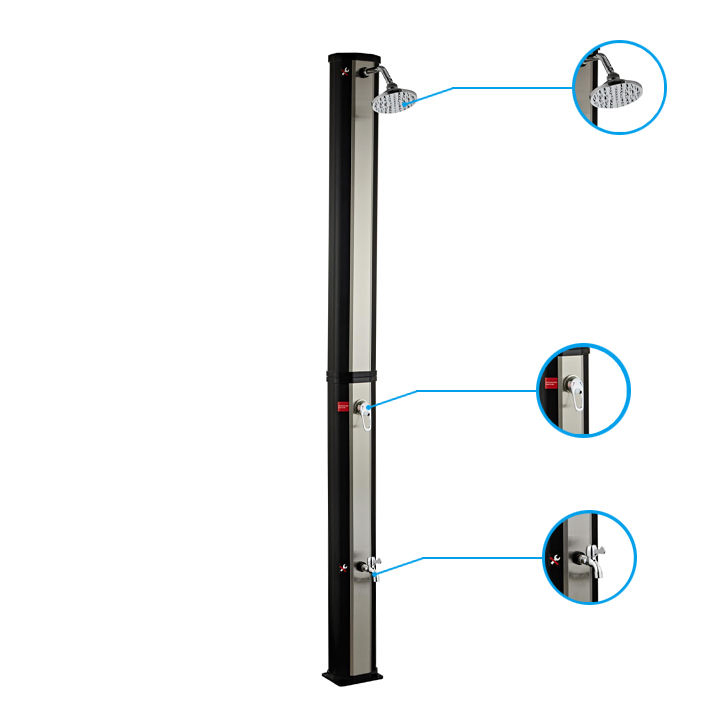 40L Luxury Outdoor Garden Swimming Pool Stainless Steel Shower Column