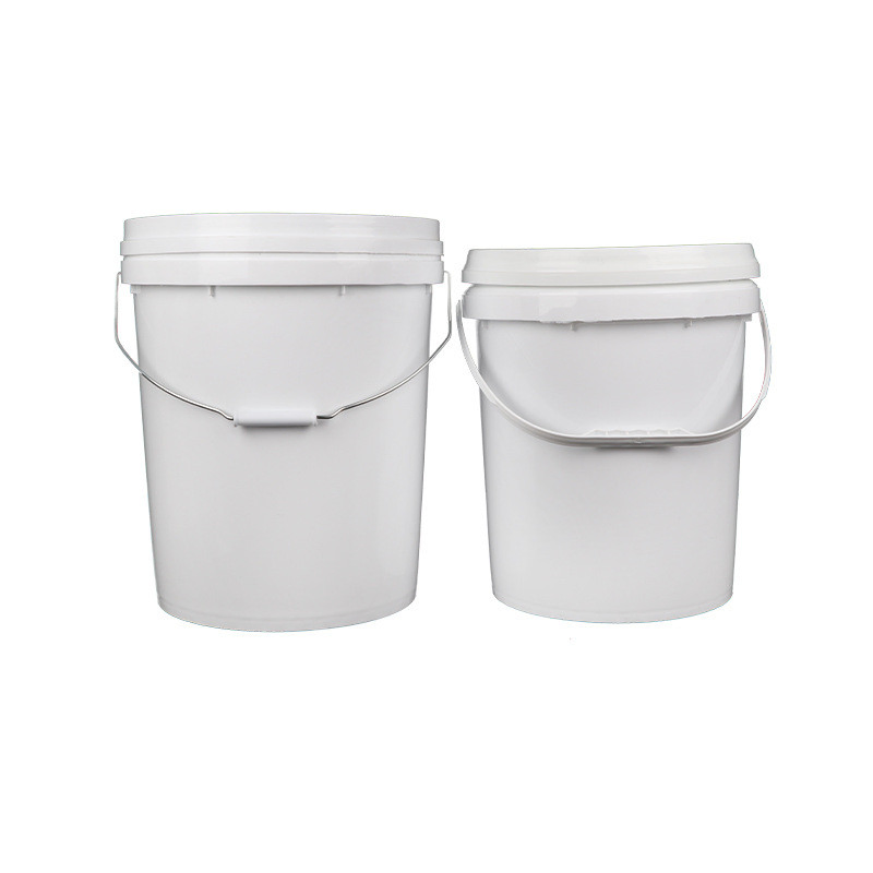 20L White Printing Round Plastic Paint Bucket Food Storage Plastic Buckets Bins