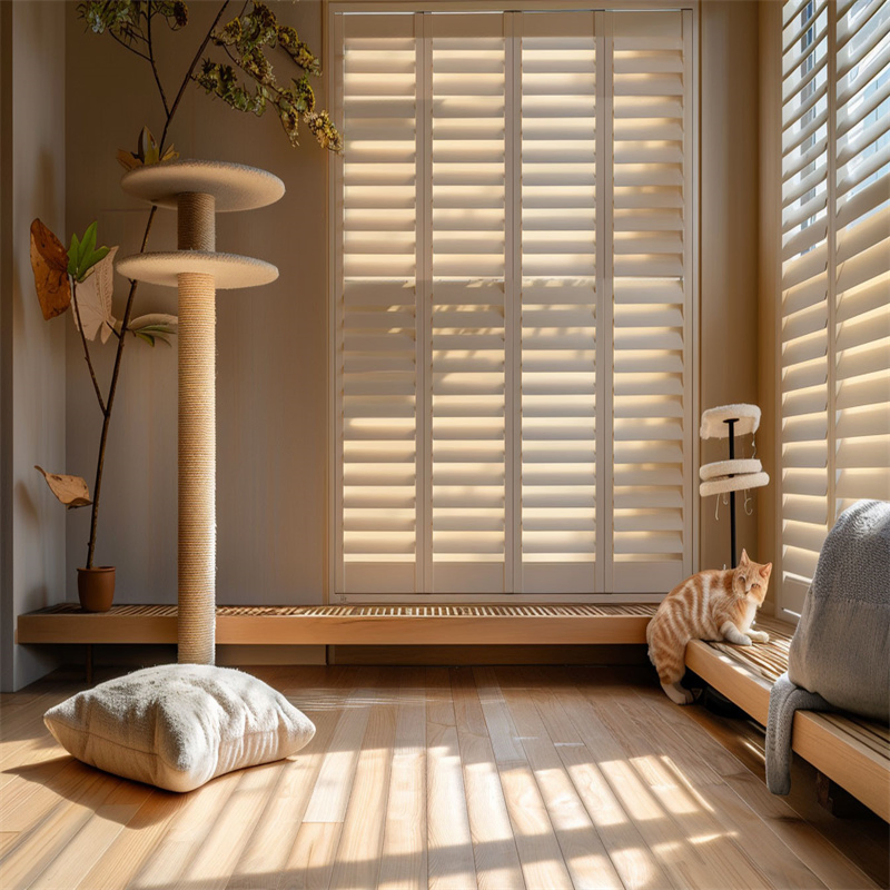 Wholesale High Quality Interior Window Shutters Exterior Plantation Shutter Sunshade PVC Shutters for Window