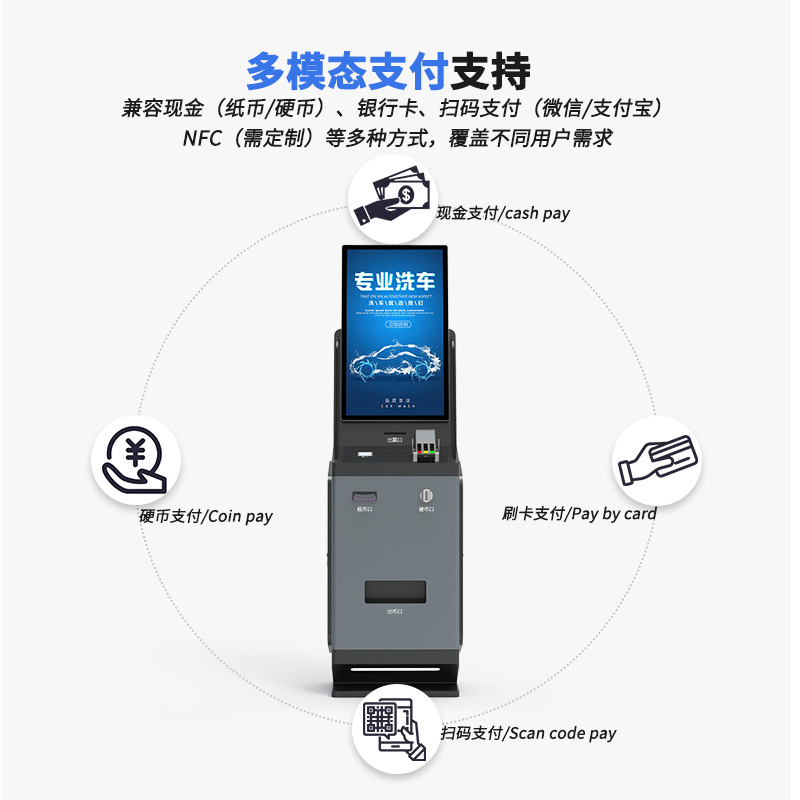 Automatic Encrypted Currency Cash Payment Machine Passport Scanner Currency Exchange Machine ATM Kiosk Machine