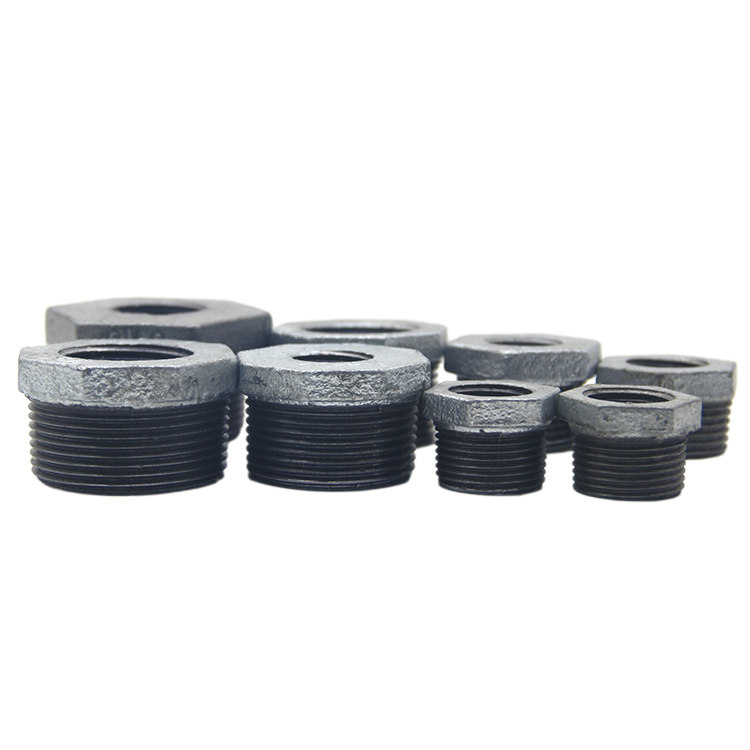 China Sale NPT Thread Malleable Iron Pipe Fitting Reducing Bushing 3/4*1/2 Inch Male and Female Bushing