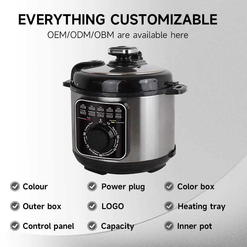 Wholesale OEM/ODM Modern Electric Pressure Cooker 900W Power Knob Control 5L 6L Multicooker