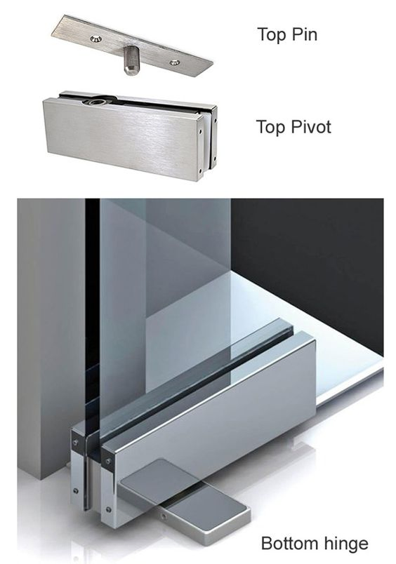 Stainless Steel Bathroow Shower Sliding Glass Folding Door Fittings Glass 10mmtop Patch with Pin Bottom Patch Fitting