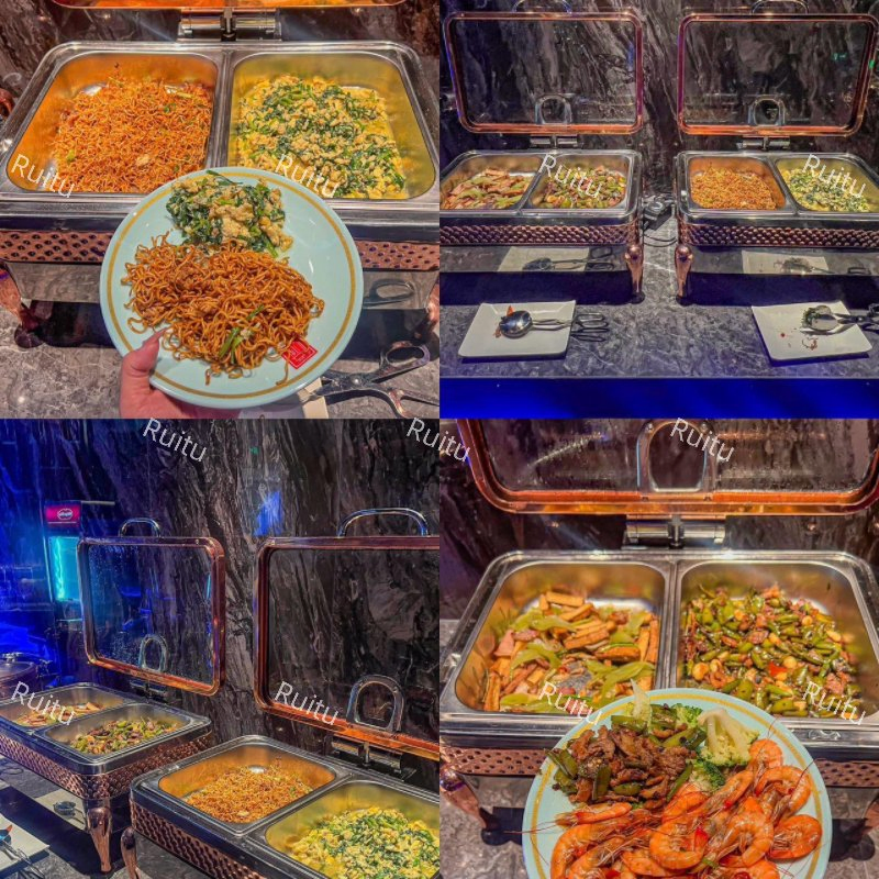 Dubai Kuwait Qatar Wedding Parties Kitchen Equipment Luxury Chaffing Dish Chaffer Hot Soup Food Warmer Hotel Buffet Catering Saudi Arabic Chafing Dish