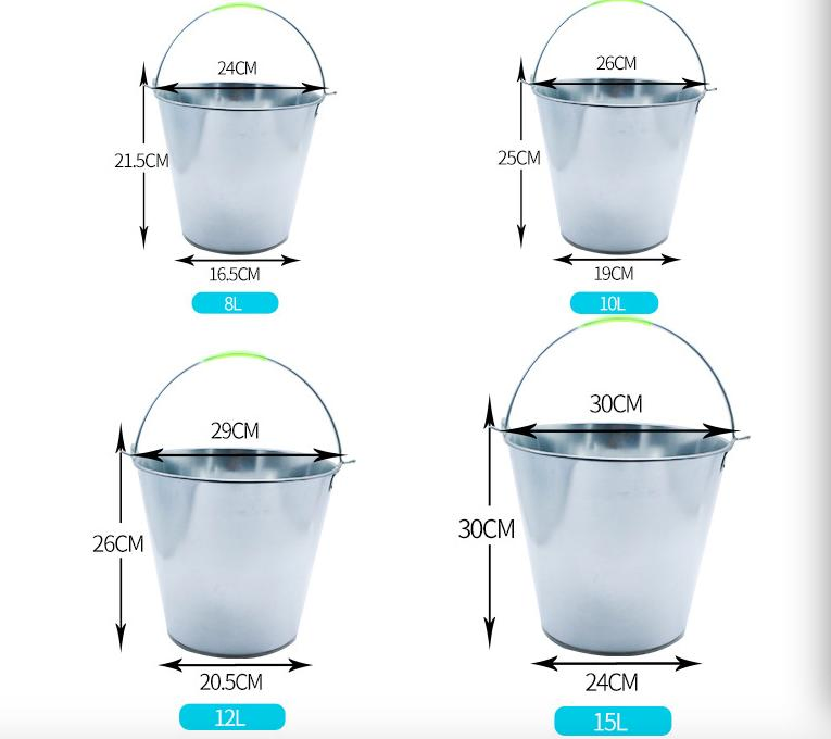 Silver Color Galvanized Metal Bucket