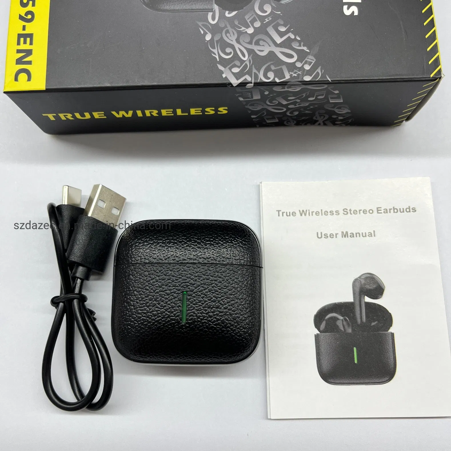 2023 Promotion Gift Tws Earphones PU Leather Housing Customized Logo Mini Size Portable Wireless Bluetooth Earphone