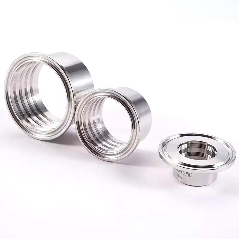 SS304 SS316L Stainless Steel Recessless Expanding Ferrule Sanitary Food Grade Clamp Ferrule Nipple 1"-4" Tri Clamp Smooth