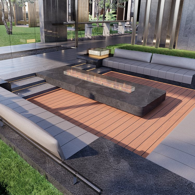 Террасная доска WPC светлый коричневый для улицы