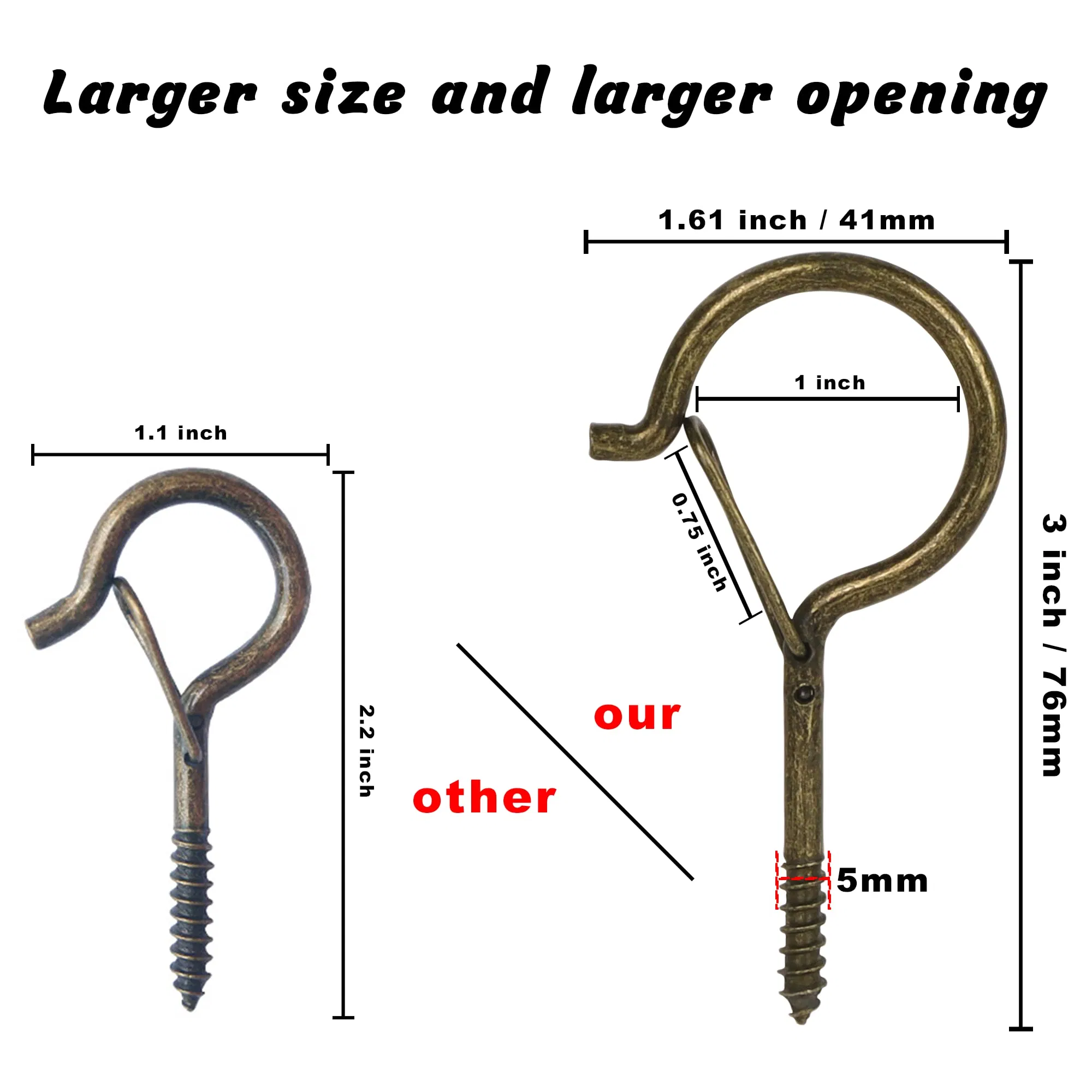 Ceiling Hook Q-Hook with Safety Buckle