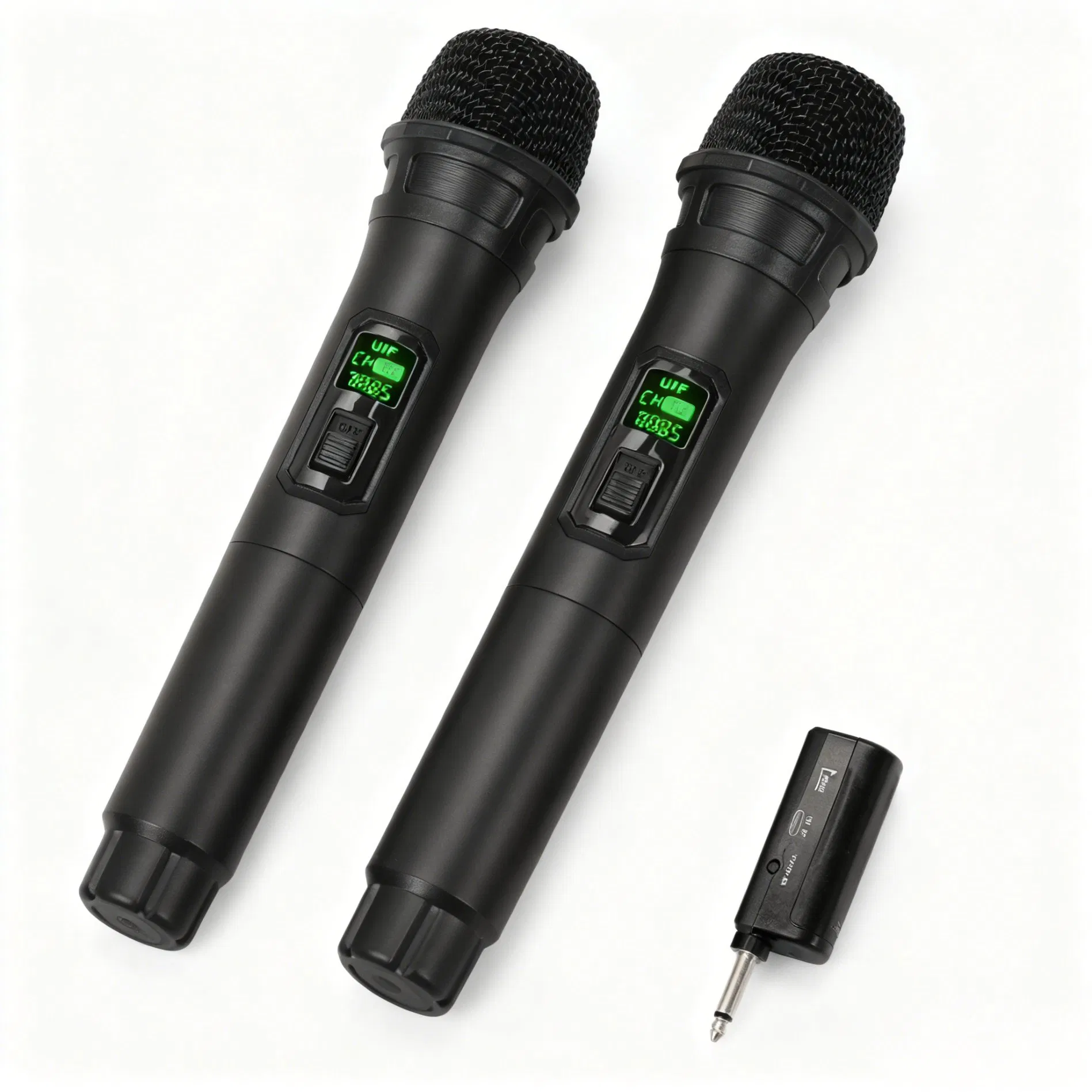 2.4G Wireless Microphone,Dual Microphones for Karaoke, Wireless Dynamic Microphone with Rechargeable Receiver,Plug and Play,Suitable for Speech, Wedding, Church