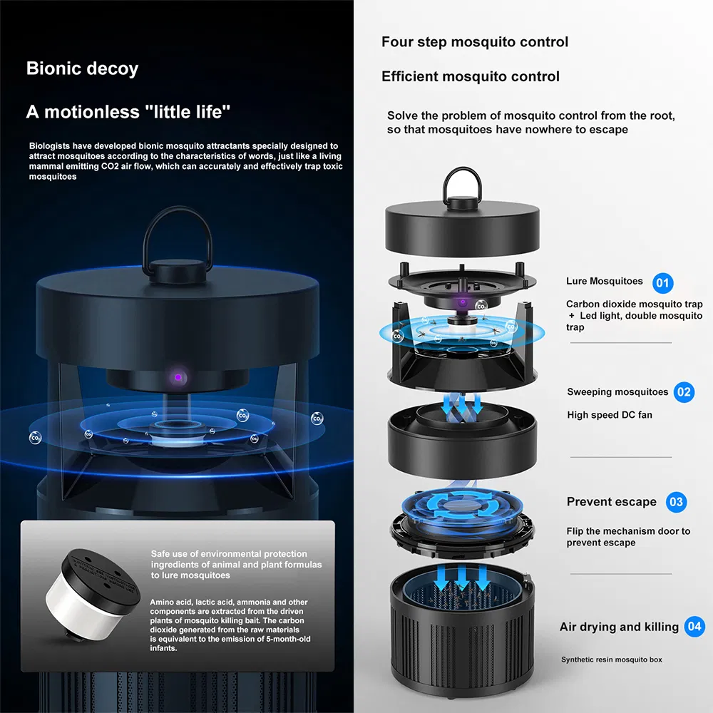 Custom Design High Efficiency Outdoor Patio Terrace Open Space CO2 Technology Airflow Suction Mosquito Trap Insect Killer Mosquito Killer Trap