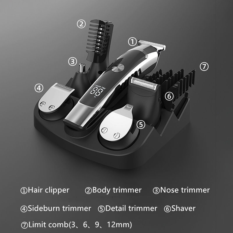 Wholesale Household Cordless Electric Multi-Functional Hair Clipper for Men, Low Noise Facial Beard and Hair Trimmer