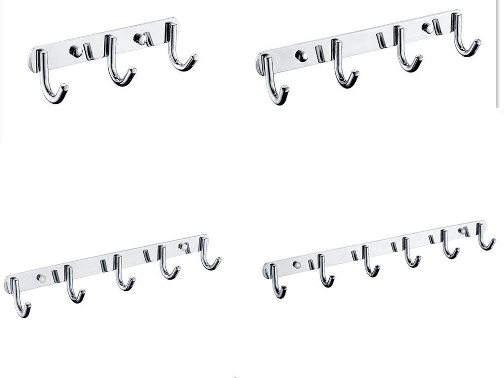 Набор крючков для ванной 6 шт, нержавеющая сталь