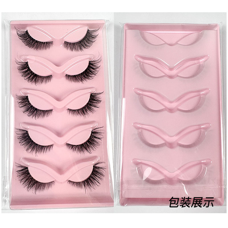 5 Pairs Natural Thick False Eyelashes of The Flying Fox Series Simulated Cat Eye Eyelashes