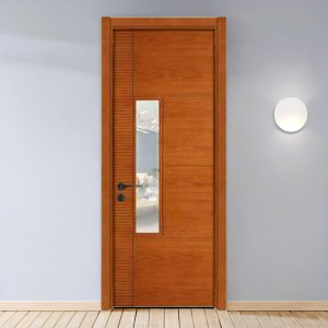Elegant Wooden Hotel Entry Door with Stylish Shaker Design
