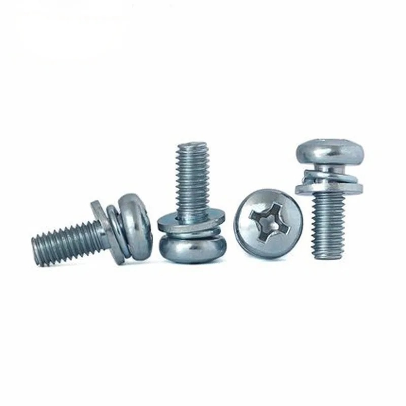 Carbon Steel Stainless Steel Pan Head Sems Screw with Both Captive Washers Assembly