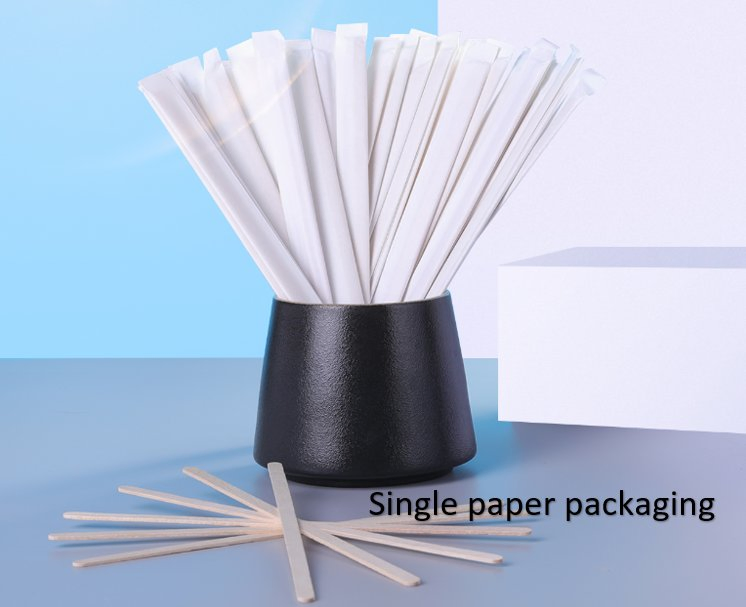 Wholesale New Product Round End Birch Wooden Stirrer Coffee