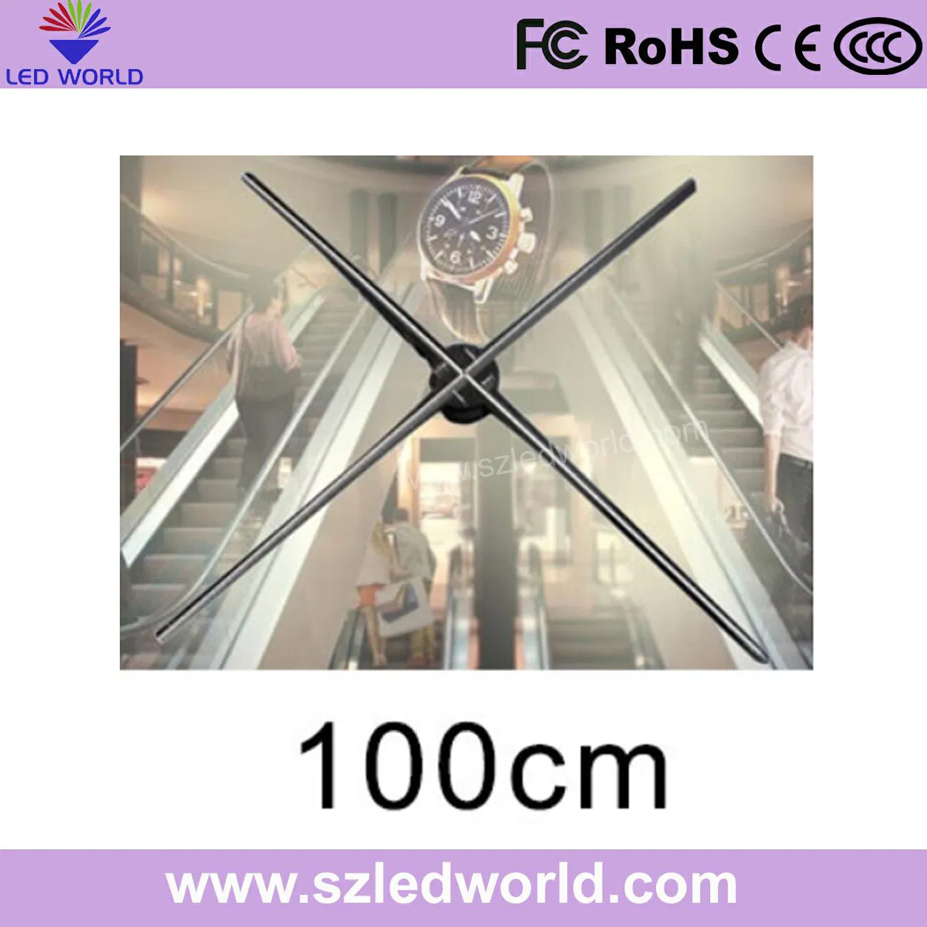 70cm Diameter Hologram 3D LED Fan for Showcase
