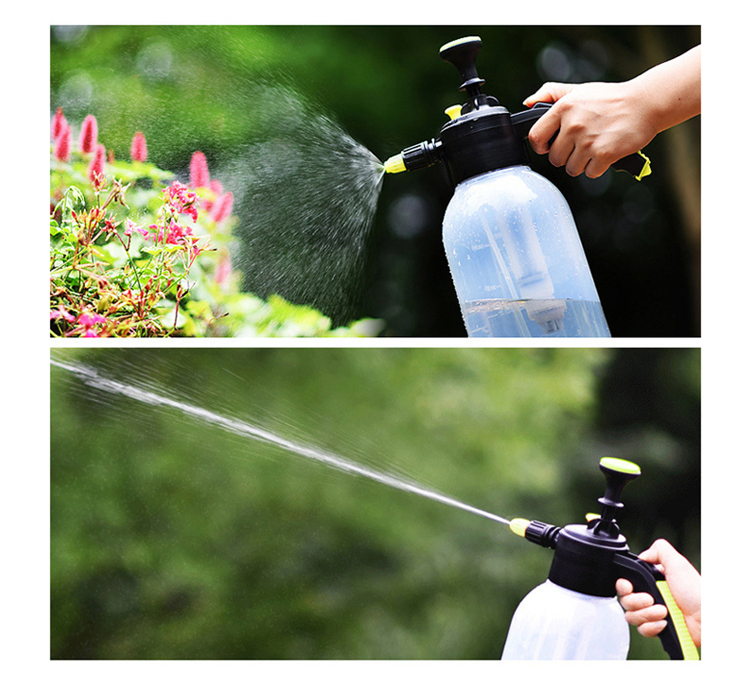 2L Garden Hand Pump Pressure Water Sprayer with Transparent Plastic Bottle