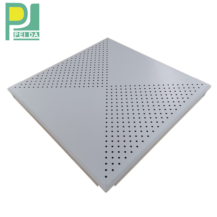 China Pop Acoustic Artistic Metal Clip in Design Square Aluminum Ceiling Tiles 600X600