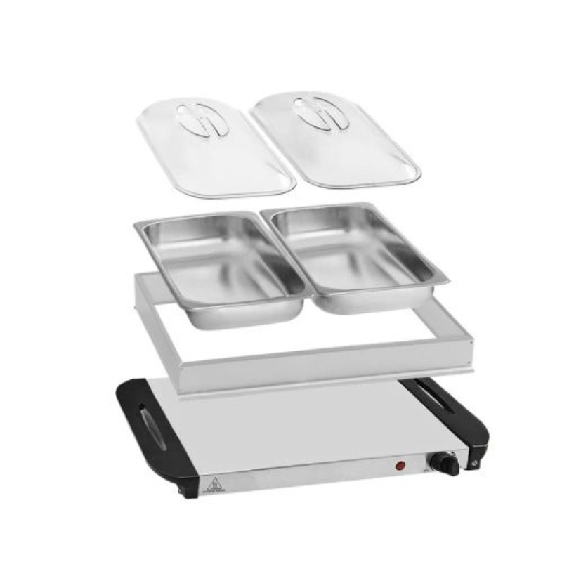 2 Separate 5L Warming Pans Electric Buffet Warmer for Hotel
