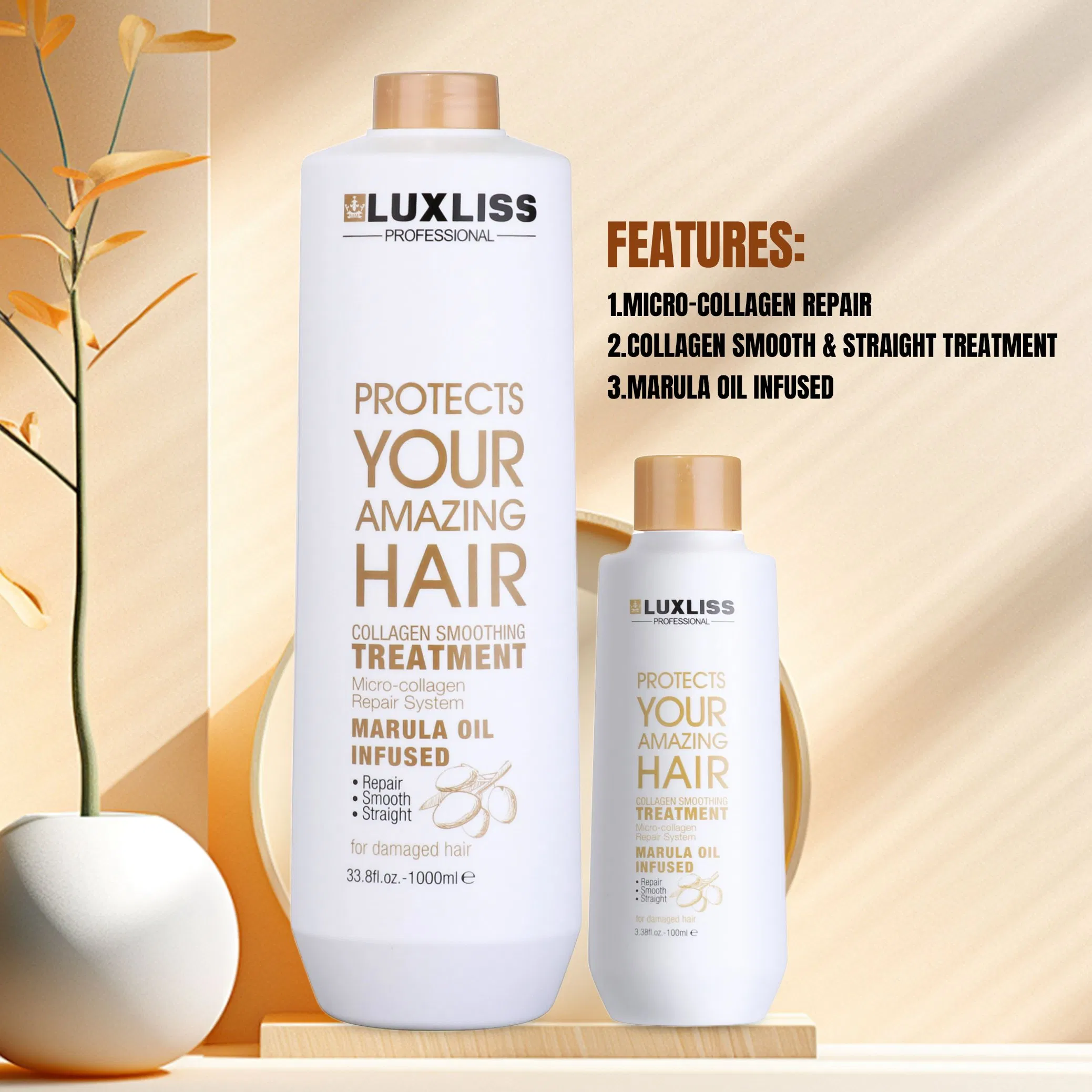 Luxliss Straight Smooth Hair Repair Collagen Hair Treatment Cream for Damaged Hair