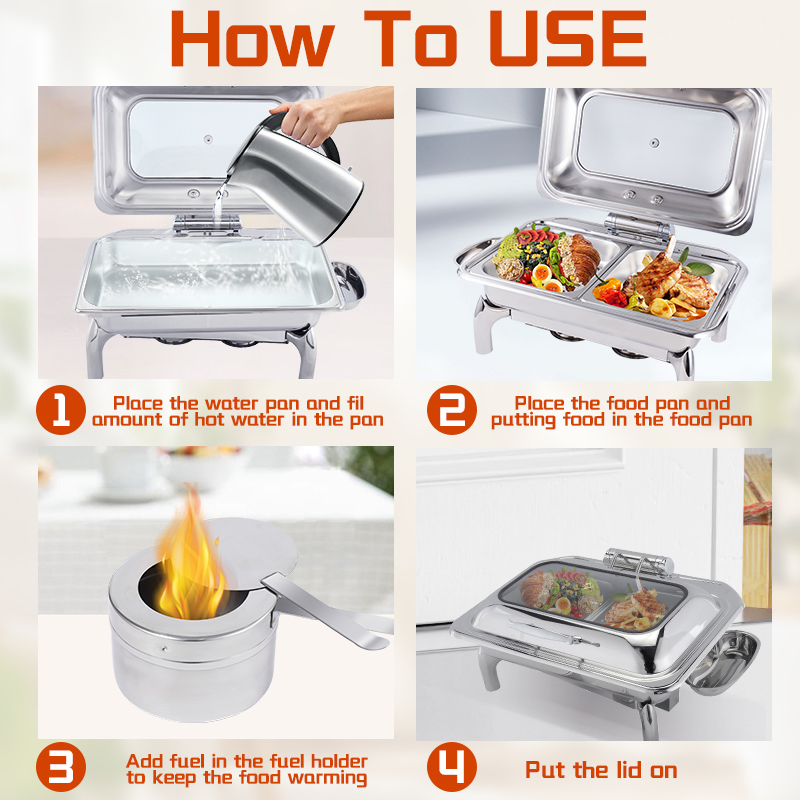 Daosheng High Quality Hydraulic 9L Chafing Dish Stainless Steel Hotel Buffet Equipment