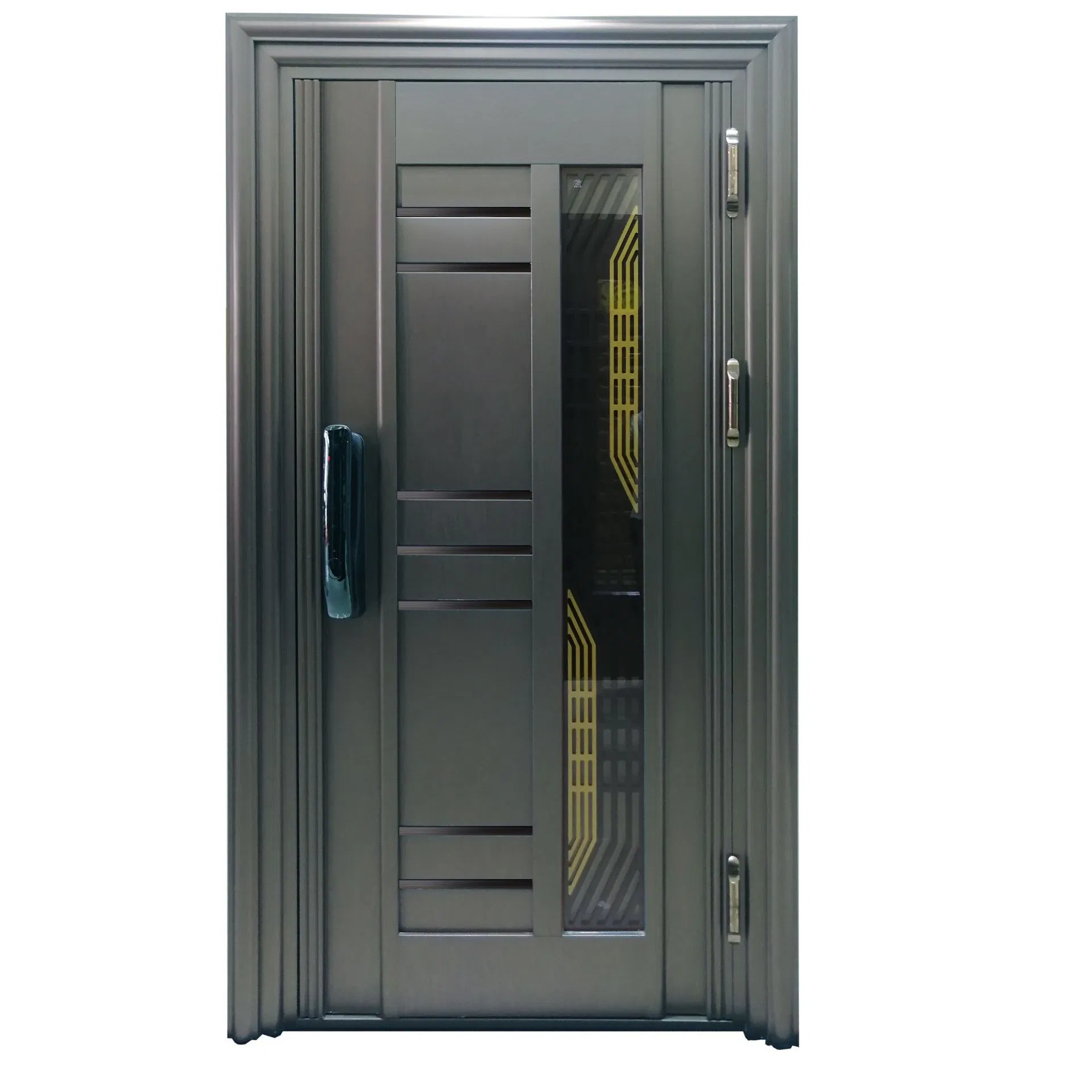 Metal Entrance Main Door Modern Security Stainless Steel Front Door for House, Villa