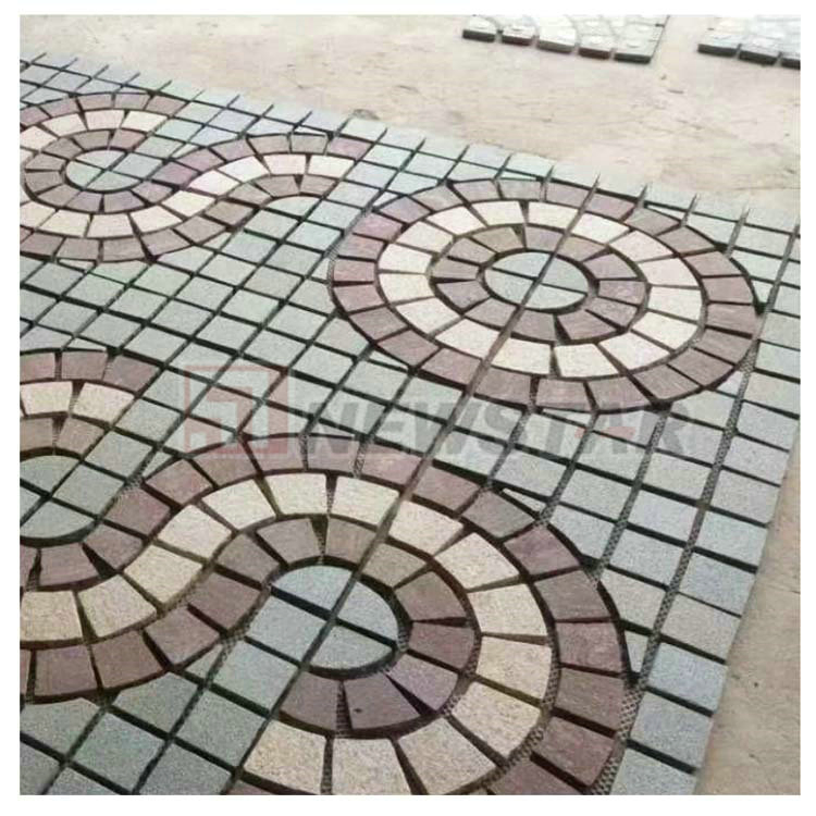 Chinese Granite Stone Landscaping Paving Cubestones Multicolour Red Granite