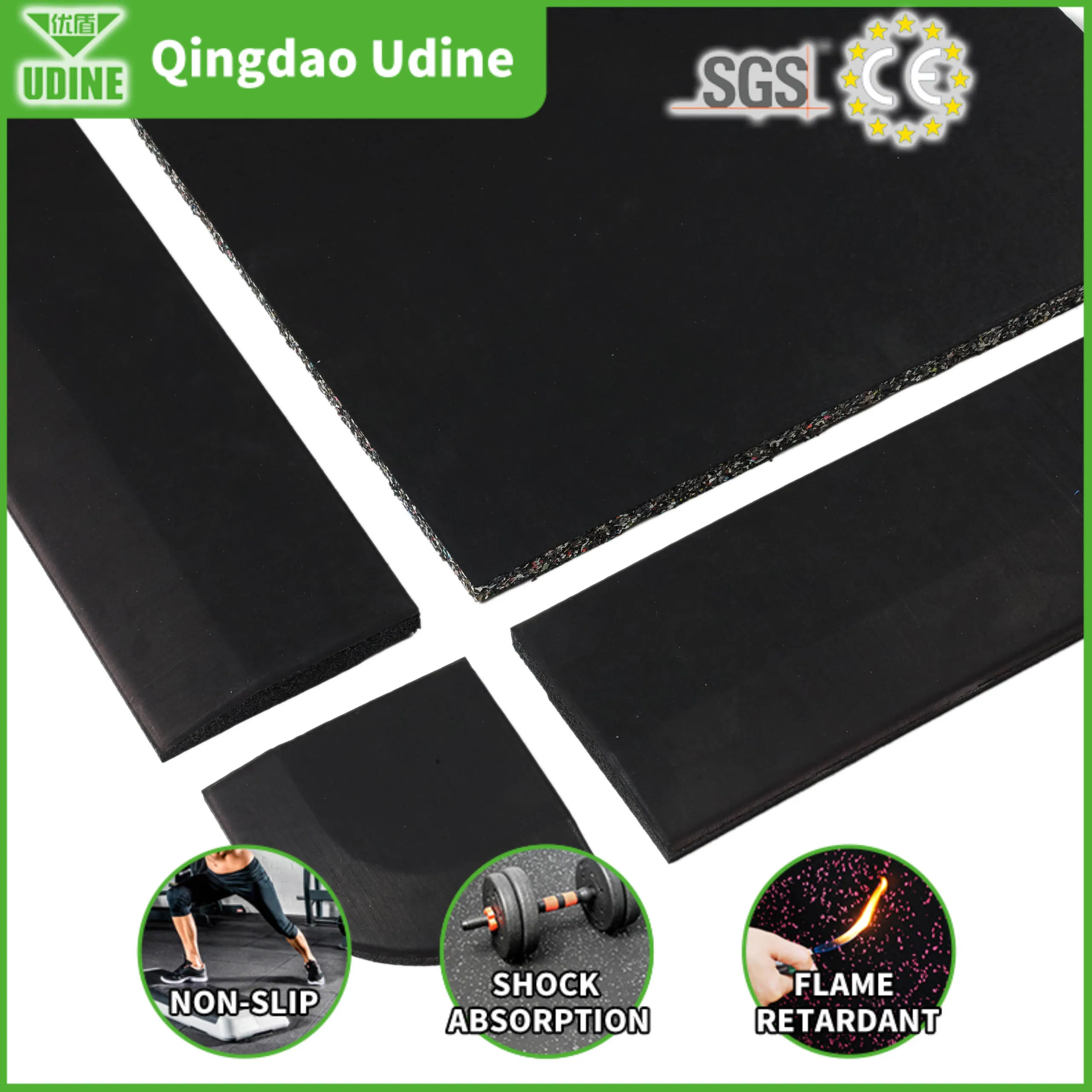 The Most Popular Groove Bottom Rubber Tile No-Toxic Indoor Home Fitness Mats