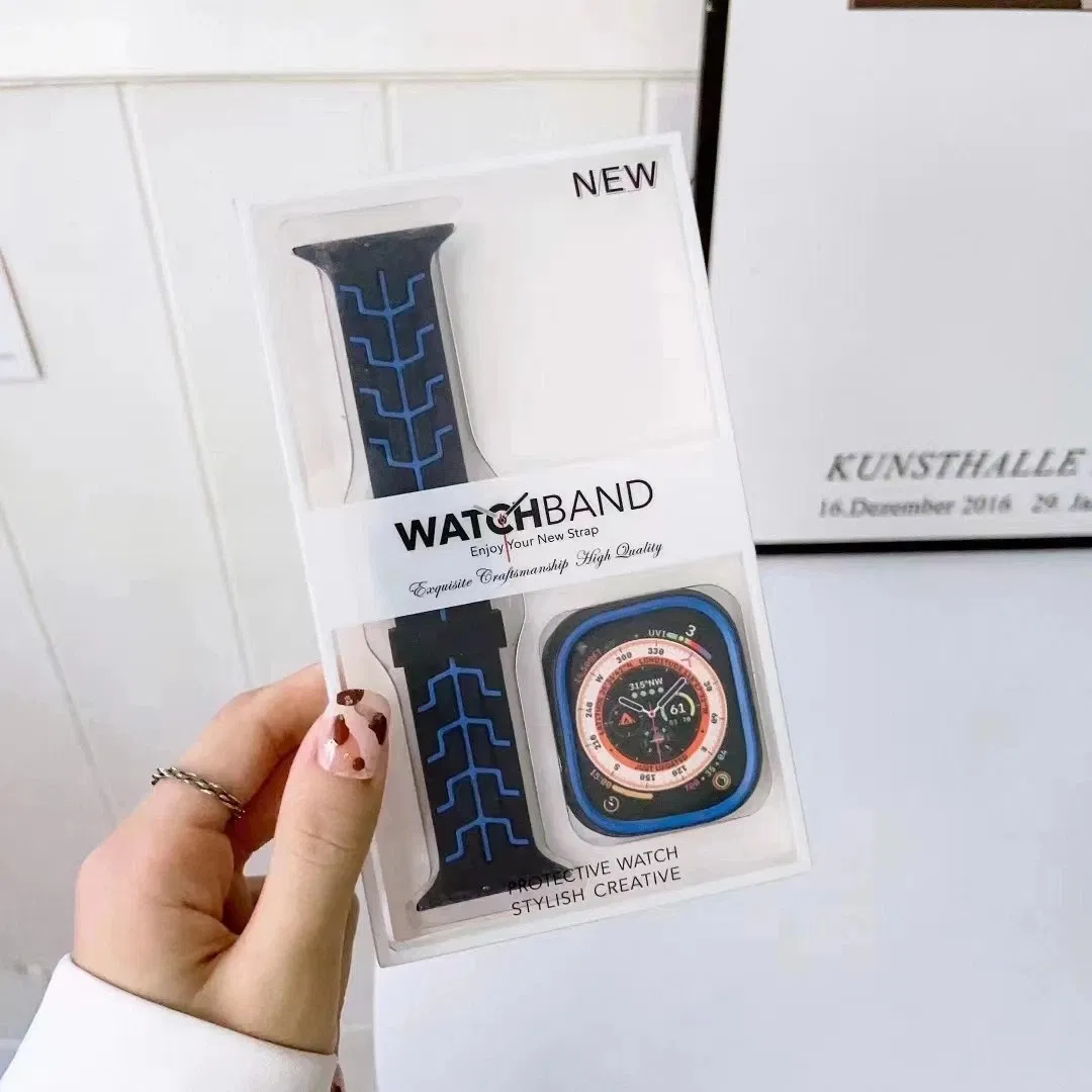 Multicolored Replacement Watch Band with Cover Case Silicone Straps