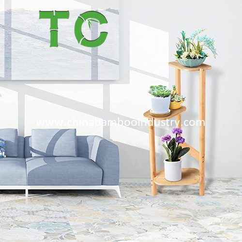 Wholesale 3-Tier Bamboo Plant Stands Indoor, Plant Stand Holder, Corner Plant Shelf, Plant Display Rack