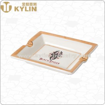 Export High Quality and Cheap Modern Ceramic Ashtray with Allover Logo