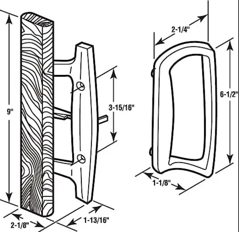 Mortise Style Sliding Patio Door Handle Set