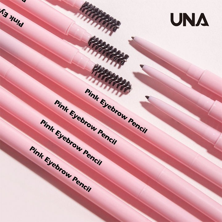 Private Label Dual-Ended Waterproof Super Thin Eye Brow Pencil with Brush High Quality 3-Color Pink Slim Eyebrow Pencil