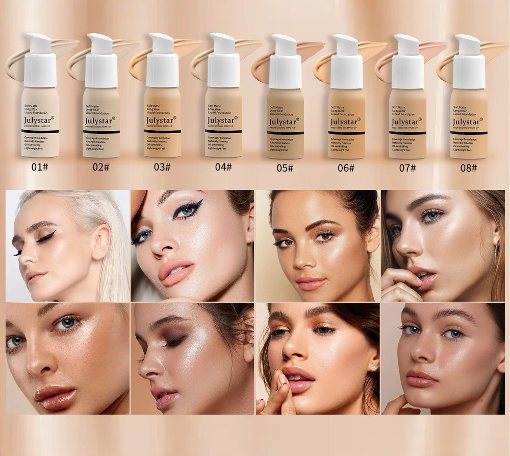 Make -up Moisturizing Foundation Foundation European and American Waterproof Long -Lasting Makeup and Obscure Liquid Foundation Liquid Beauty Wholesale