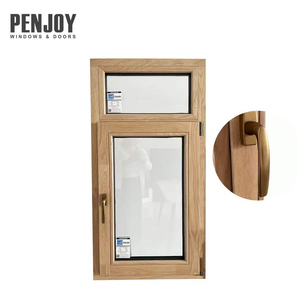 Double Glazed Soundproof Solid Wood Window for Office Building Wood Window