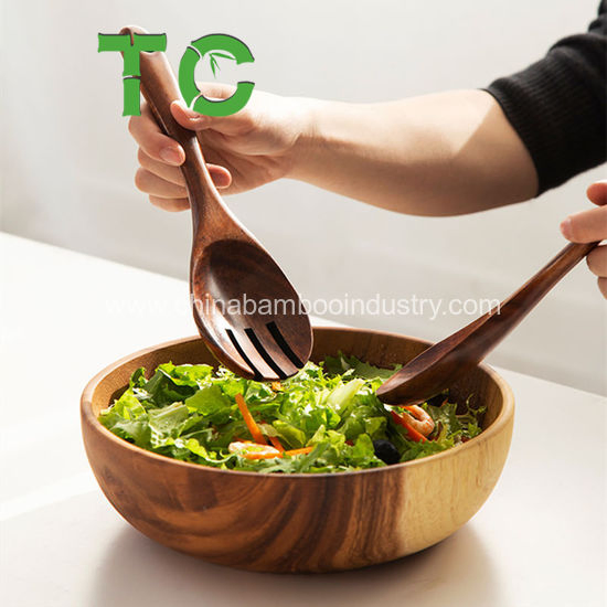 Cheap Price Wooden Salad Bowl Acacia Wood Serving Bowl Fruit Bowl Large Salad Mixing Bowl