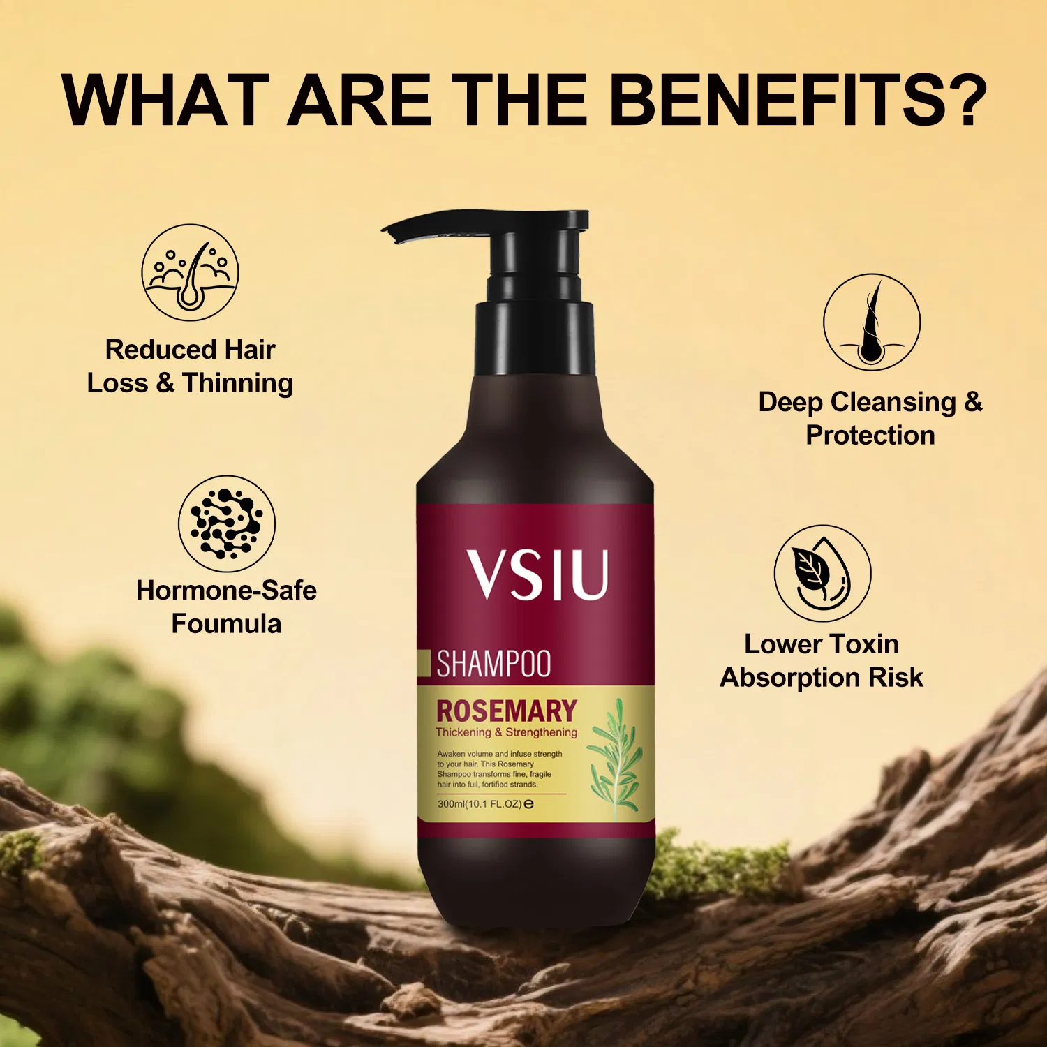 Vsiu Strengthening Anti-Hair Loss Shampoo with Rosemary and Mint