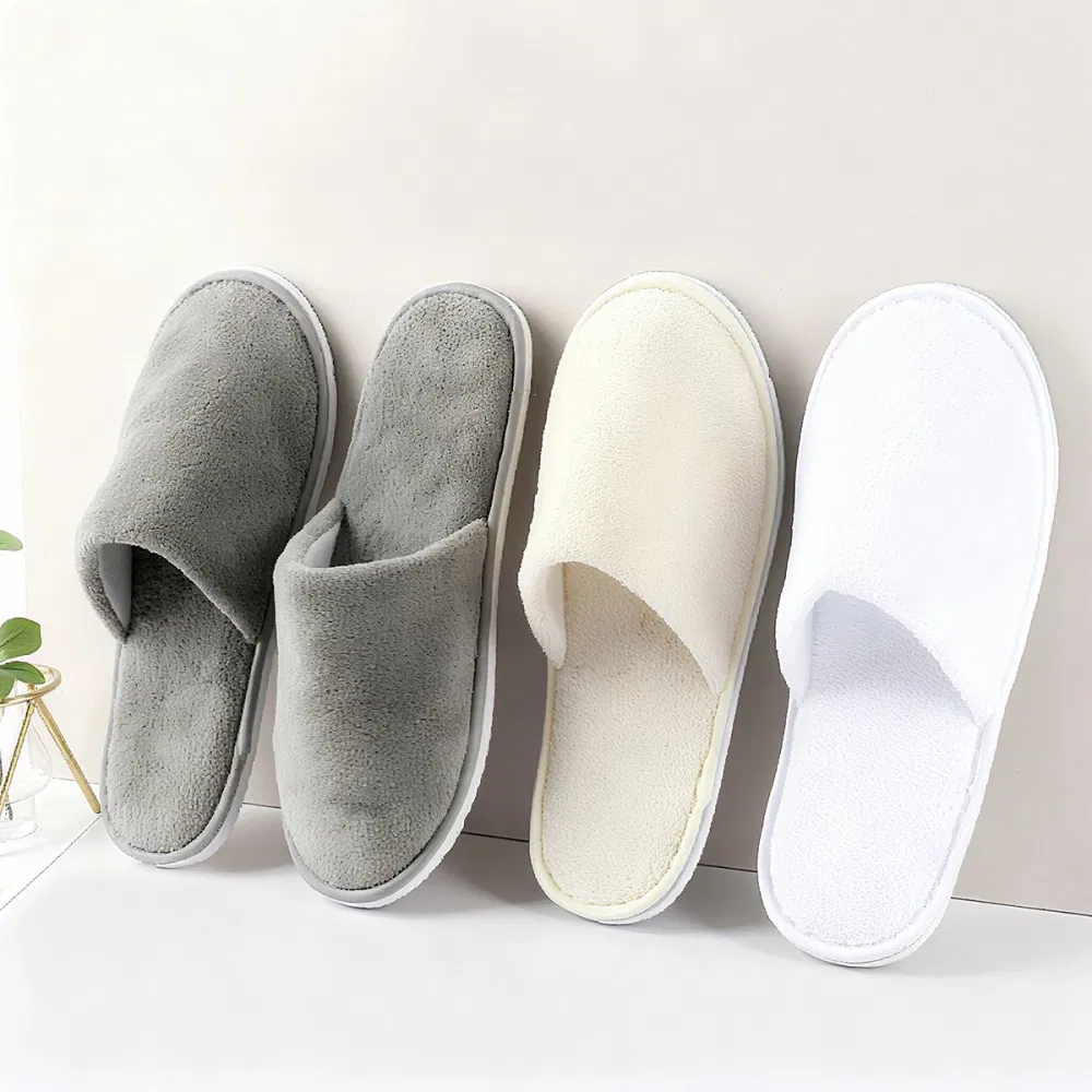 Hotel Indoor Adult Individually Disposable Breathable Nonwoven Closed-Toe Slipper
