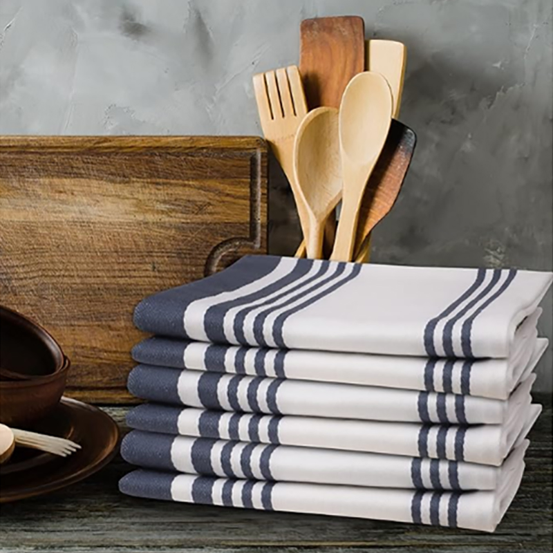 Blue/White Kitchen Towels 20X30 Inches 100% Cotton Highly Absorbent Kitchen Towels