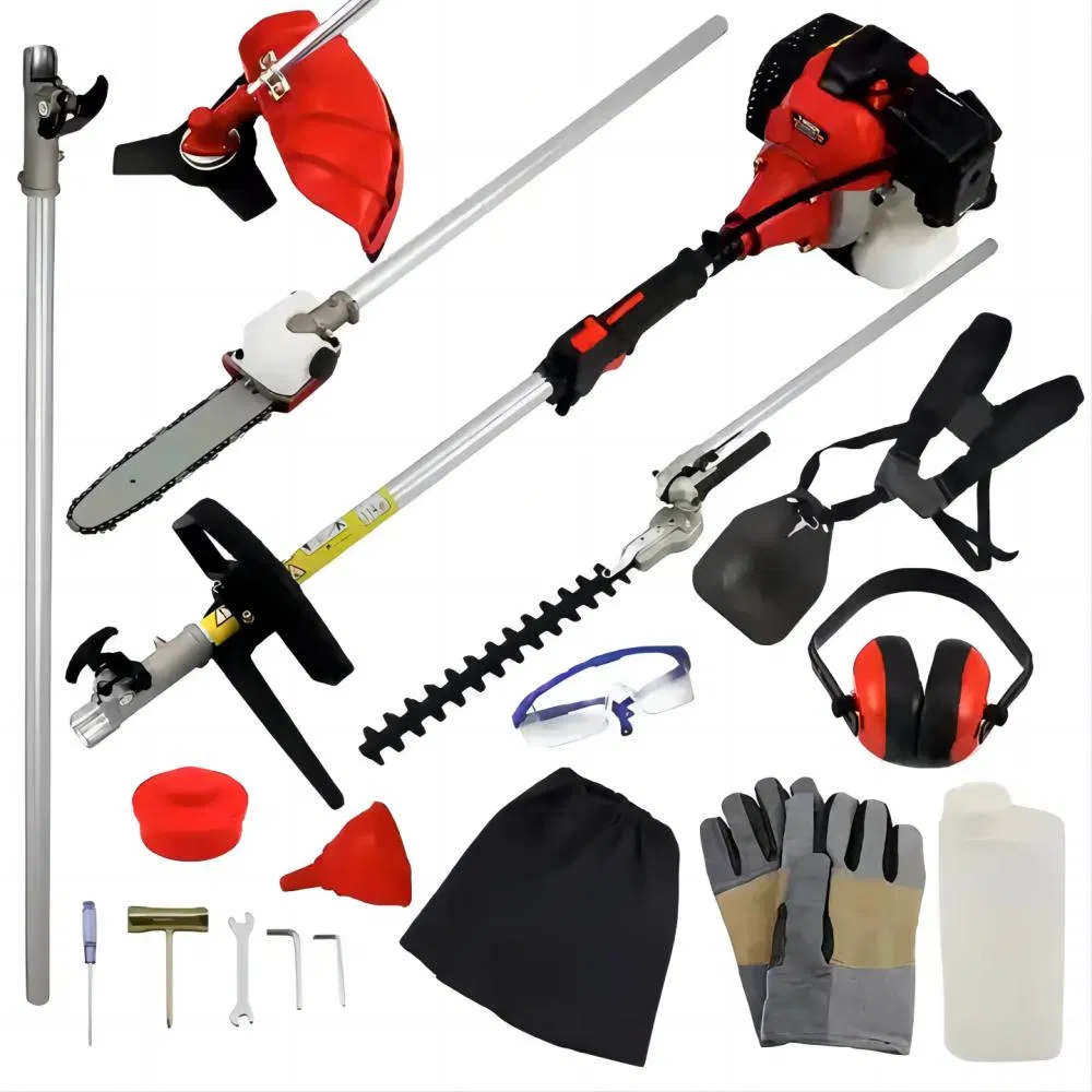 Two Stroke 43cc 4 in 1 Brushcutter Chainsaw Hedge Trimmer Multifunctional Garden Tools