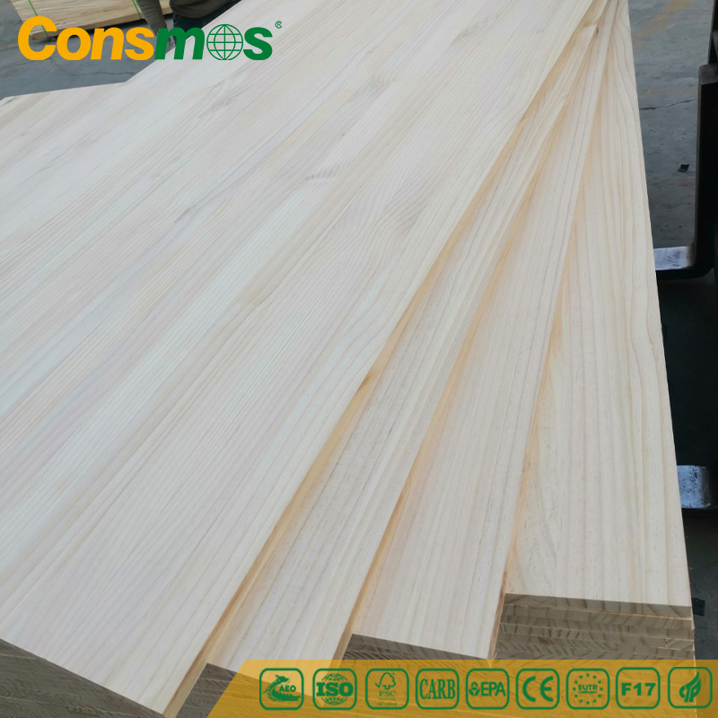 Consmos Waterproof UV Coated Radiata Pine Solid Wood Furniture Panel Finger Jointed Lumber Board