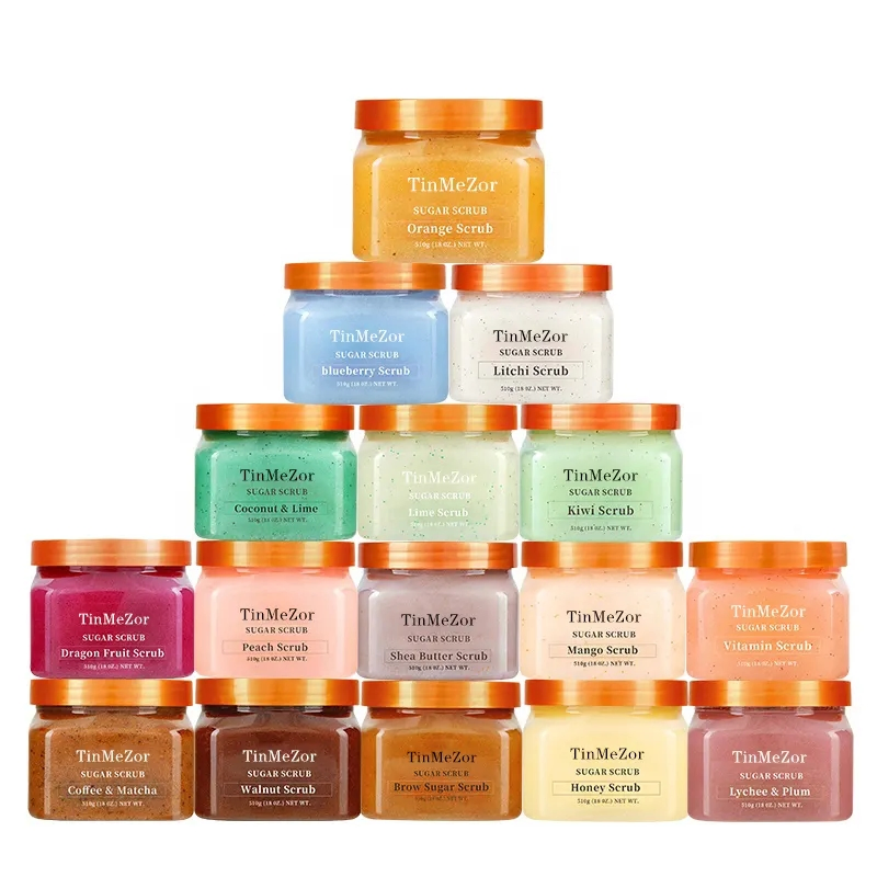 Body Fruit Extract Sherbet Private Label Bath Salt Shea Exfoliating Cream